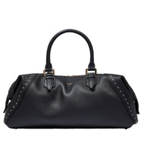 Charlie zipped leather Boston bag - Black