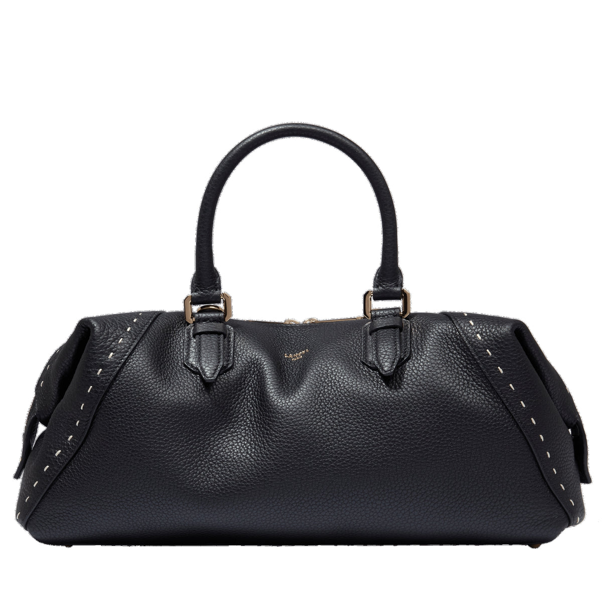 Charlie zipped leather Boston bag - Black