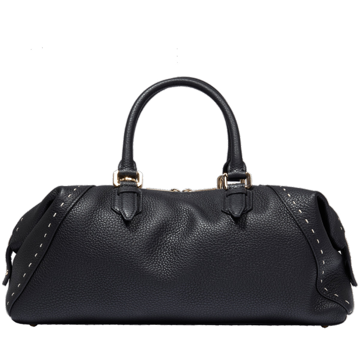 Charlie zipped leather Boston bag - Black