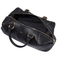 Charlie zipped leather Boston bag - Black