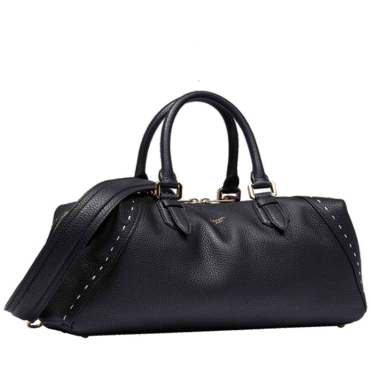 Charlie zipped leather Boston bag - Black