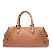 Charlie zipped leather Boston bag - Camel