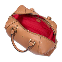 Charlie zipped leather Boston bag - Camel