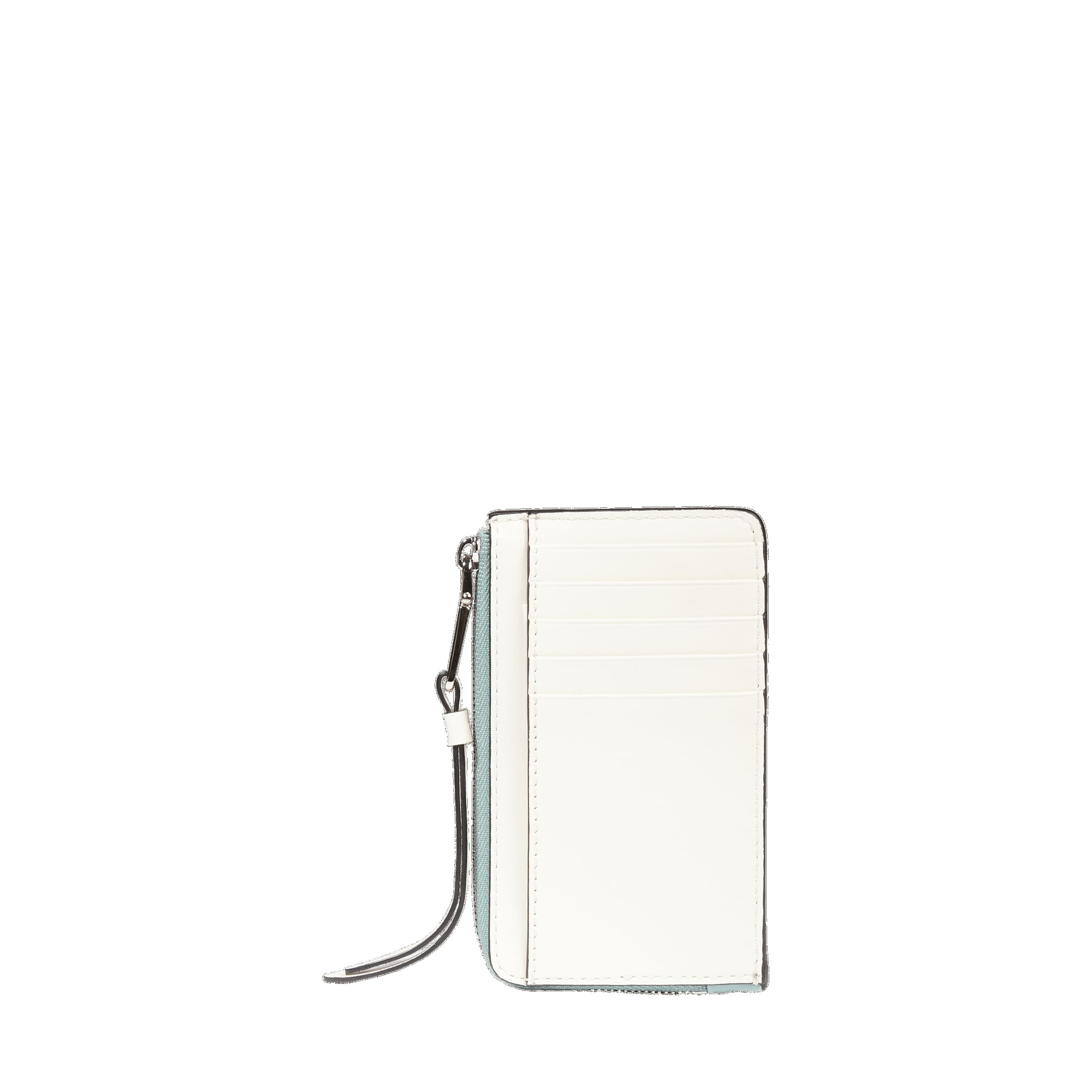 Porte-cartes zippé Origami en cuir - Bleu & Neige