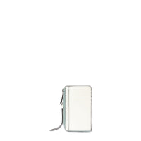 Porte-cartes zippé Origami en cuir - Bleu & Neige
