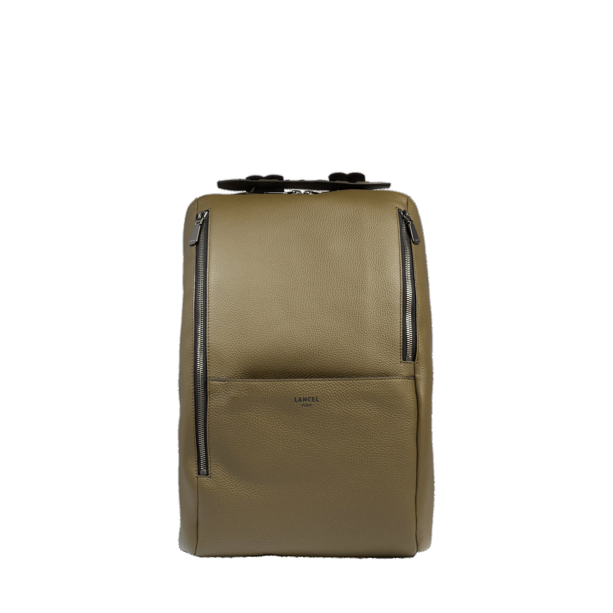 15'6 Origami zipped leather rucksack - Dark khaki
