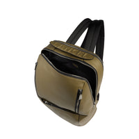 15'6 Origami zipped leather rucksack - Dark khaki