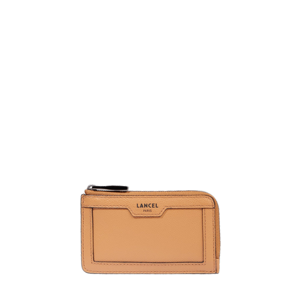 Charlie zipped leather card holder - Camel