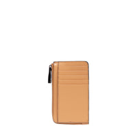 Charlie zipped leather card holder - Camel
