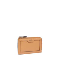 Charlie zipped leather card holder - Camel