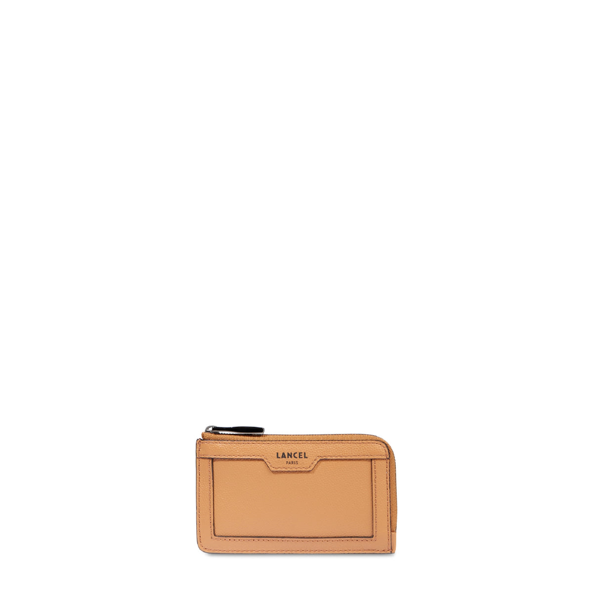 Charlie zipped leather card holder - Camel