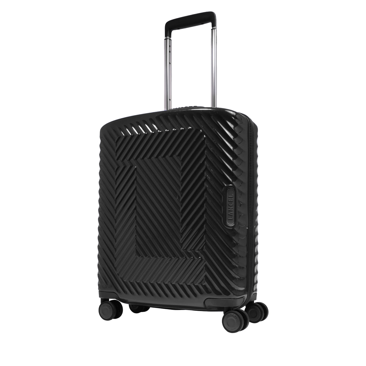 Atlas 4-wheel leather cabin suitcase - Black