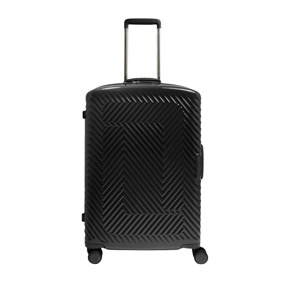 Atlas M 4-wheel leather suitcase - Black
