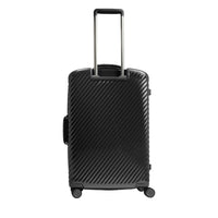 Atlas M 4-wheel leather suitcase - Black