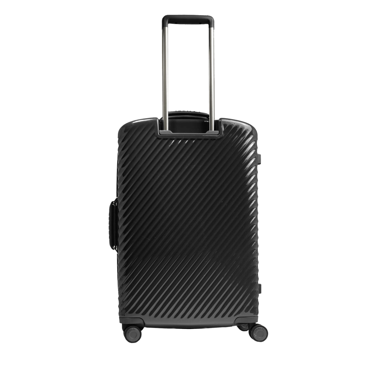 Atlas M 4-wheel leather suitcase - Black