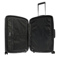 Atlas M 4-wheel leather suitcase - Black