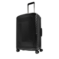 Atlas M 4-wheel leather suitcase - Black