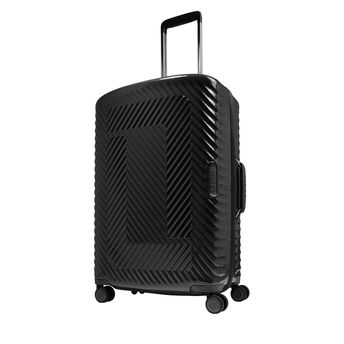 Atlas M 4-wheel leather suitcase - Black