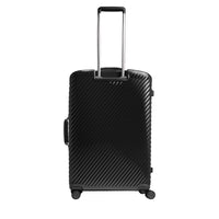 Atlas Large 4-Wheel Leather Suitcase - Black