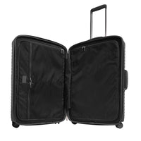 Atlas Large 4-Wheel Leather Suitcase - Black