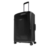 Atlas Large 4-Wheel Leather Suitcase - Black