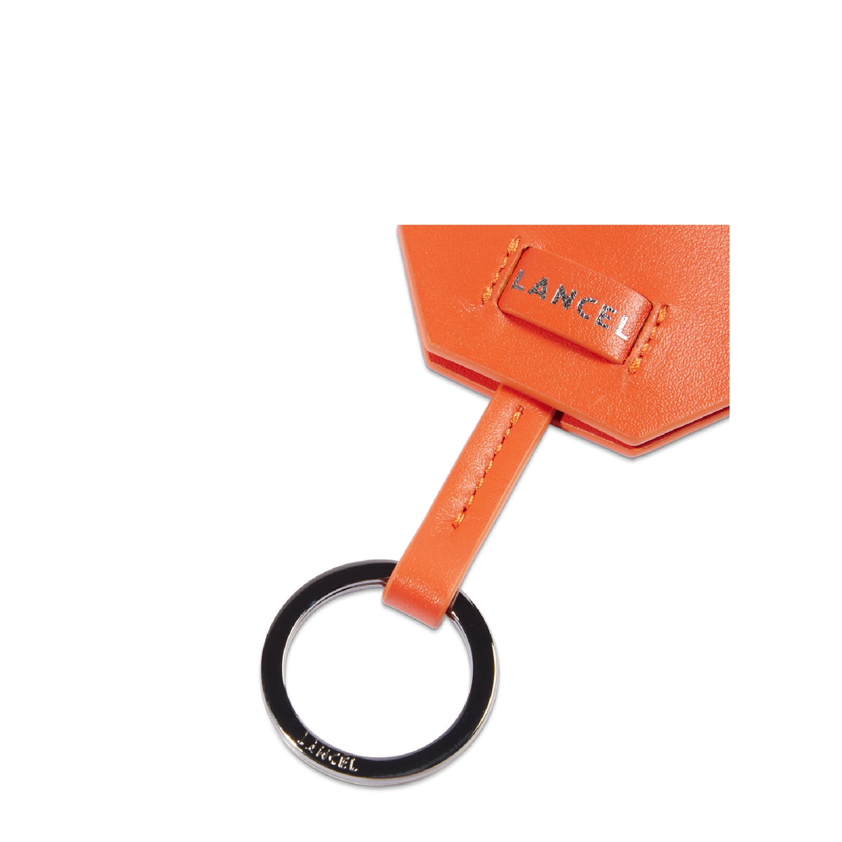 Leather 'Escapade' Keyring - Bright Orange