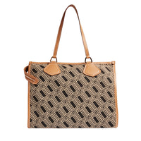 Lancel L Tote bag with zip, in mixed leather - Multicoloured & Black