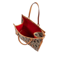 Lancel L Tote bag with zip, in mixed leather - Multicoloured & Black