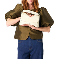 M Ninon Soft leather flap bag - Snow