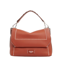 M Ninon Soft leather flap bag - Brick