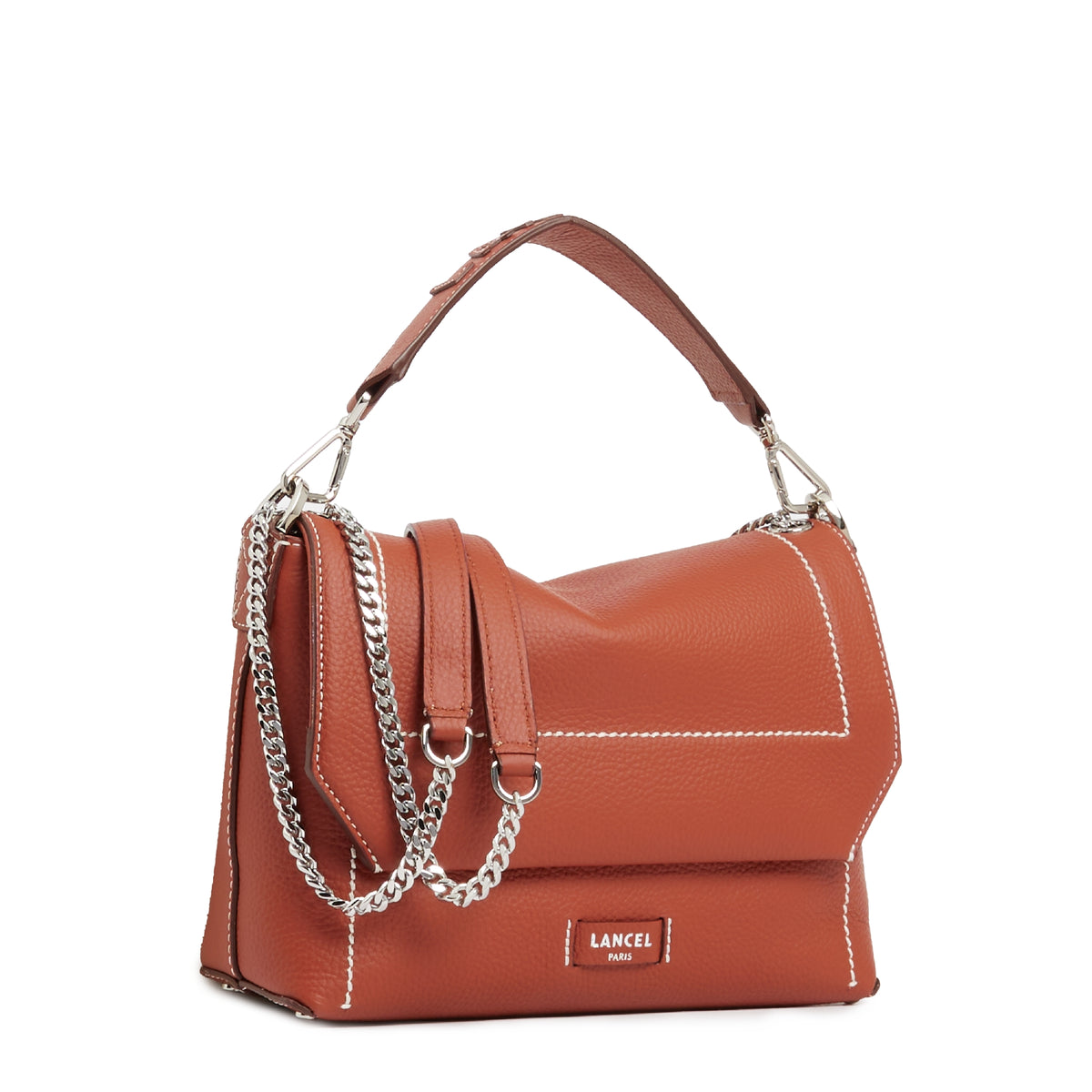 M Ninon Soft leather flap bag - Brick