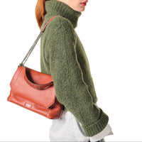 M Ninon Soft leather flap bag - Brick