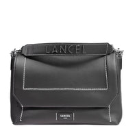 Sac rabat L Ninon Soft en cuir - Noir