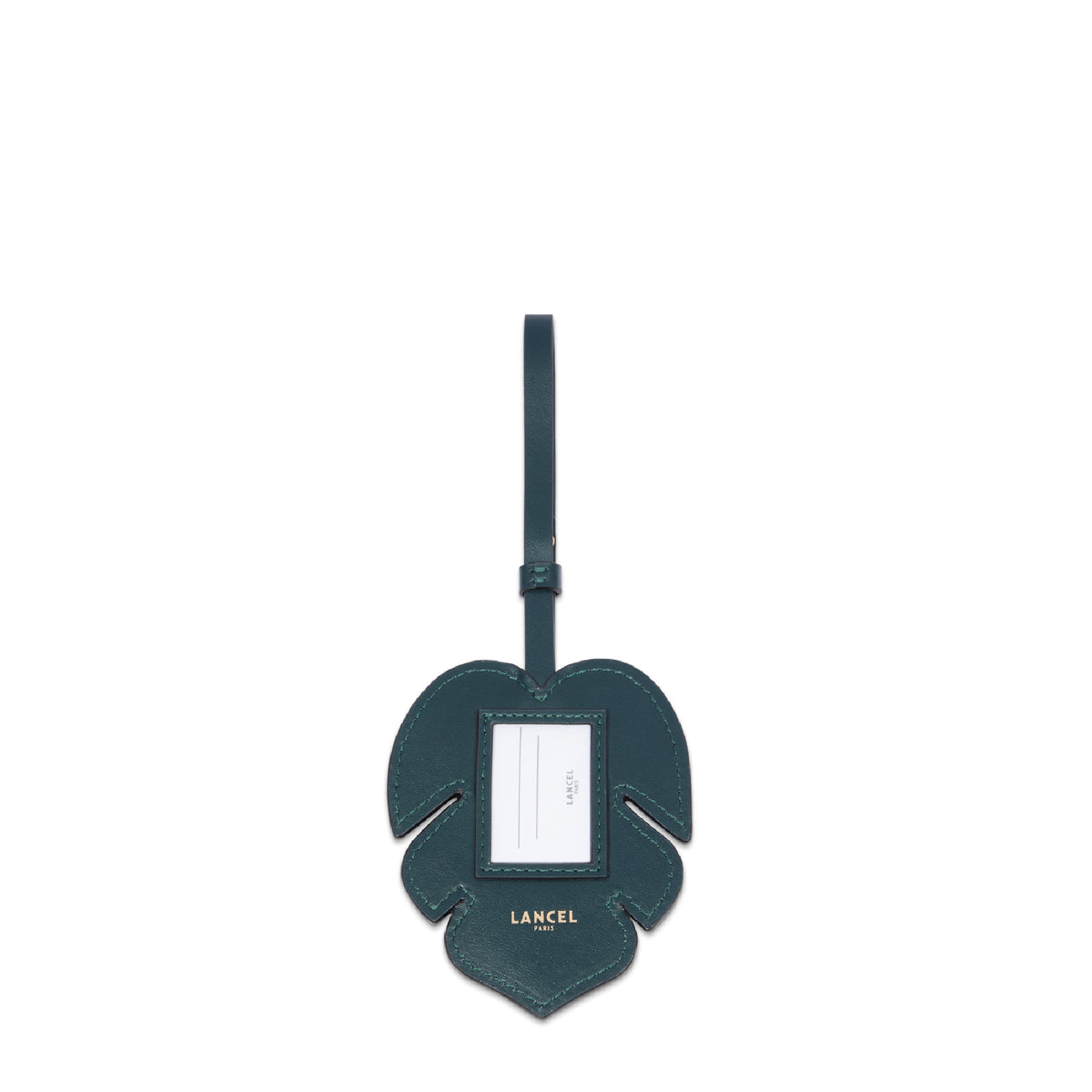 Jungle leather address tag - Palm tree
