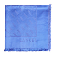 Châle à motif Monogramme 140 en soie et laine mélangée - Indigo