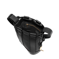 S-size leather bucket bag - Black