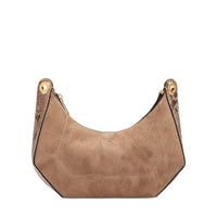 Sac zippé M Croisette en cuir et python - Cappuccino