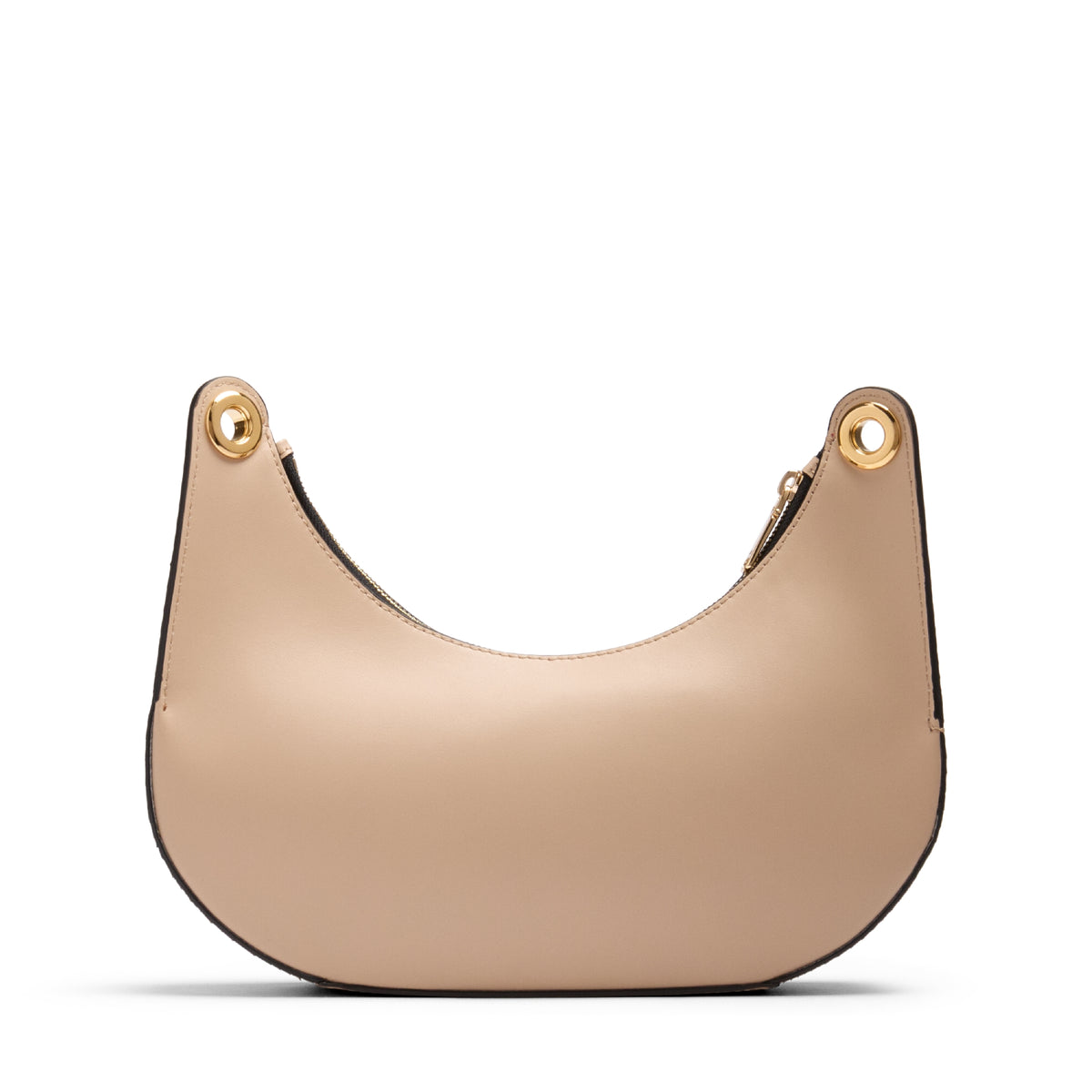 Sac zippé M Croisette en cuir et python - Cappuccino