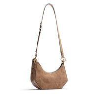 Sac zippé M Croisette en cuir et python - Cappuccino