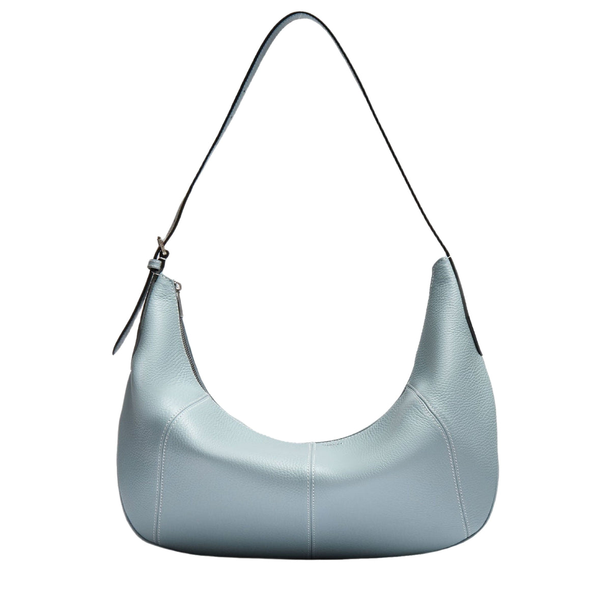 L Victoire zipped leather hobo bag - Ecume