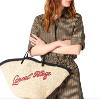 L Summer Mania Tote Bag - Natural & Black
