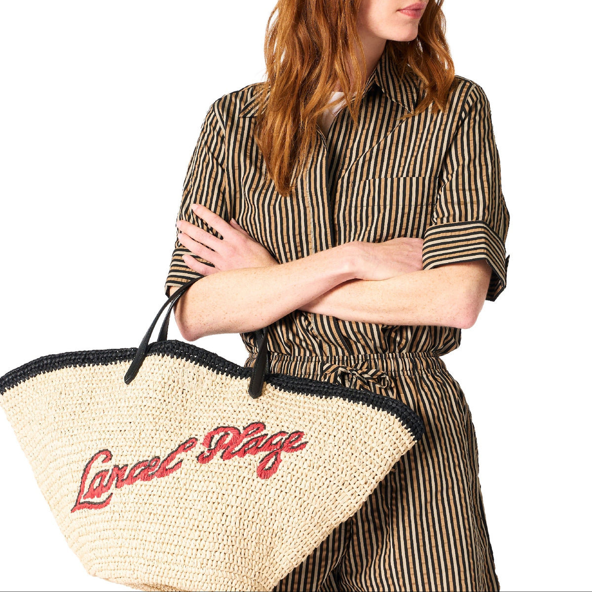 L Summer Mania Tote Bag - Natural & Black