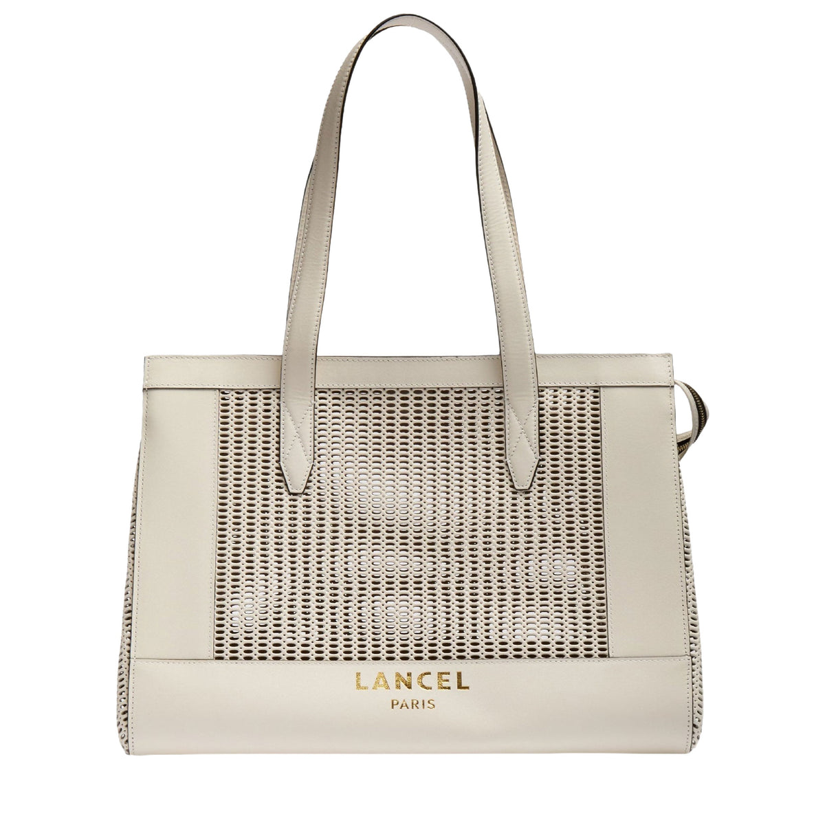 L Jour zipped leather tote bag - Snow