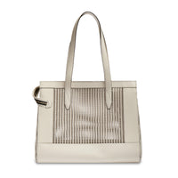 L Jour zipped leather tote bag - Snow