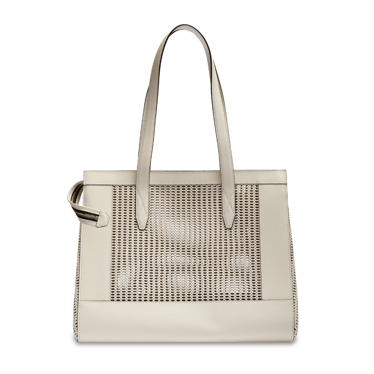 L Jour zipped leather tote bag - Snow