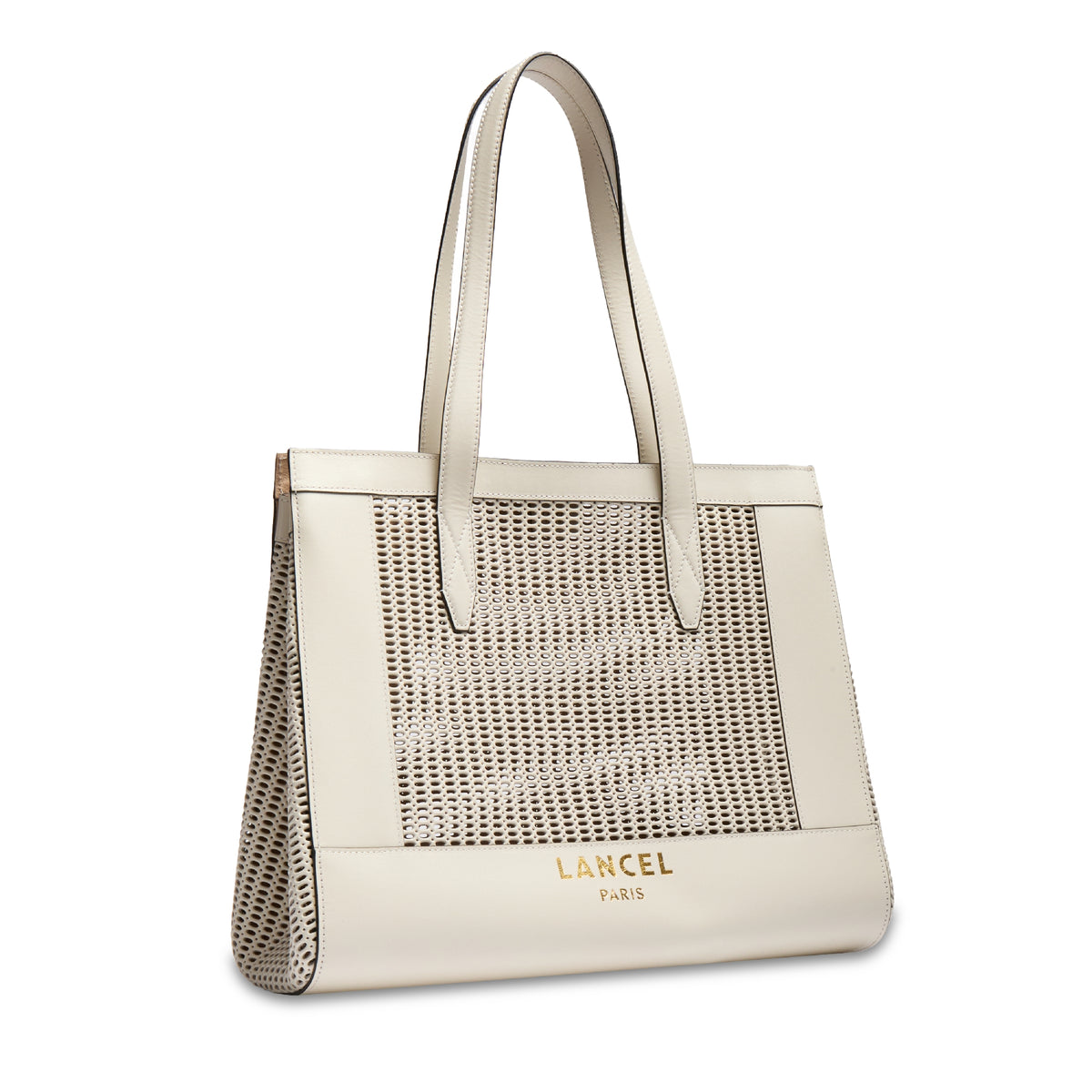 L Jour zipped leather tote bag - Snow