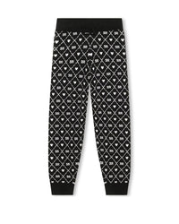 Cotton knit trousers - Black