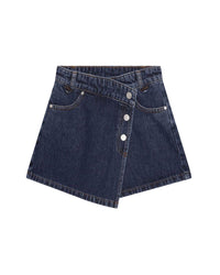 Jupe short en coton - Denim Blue