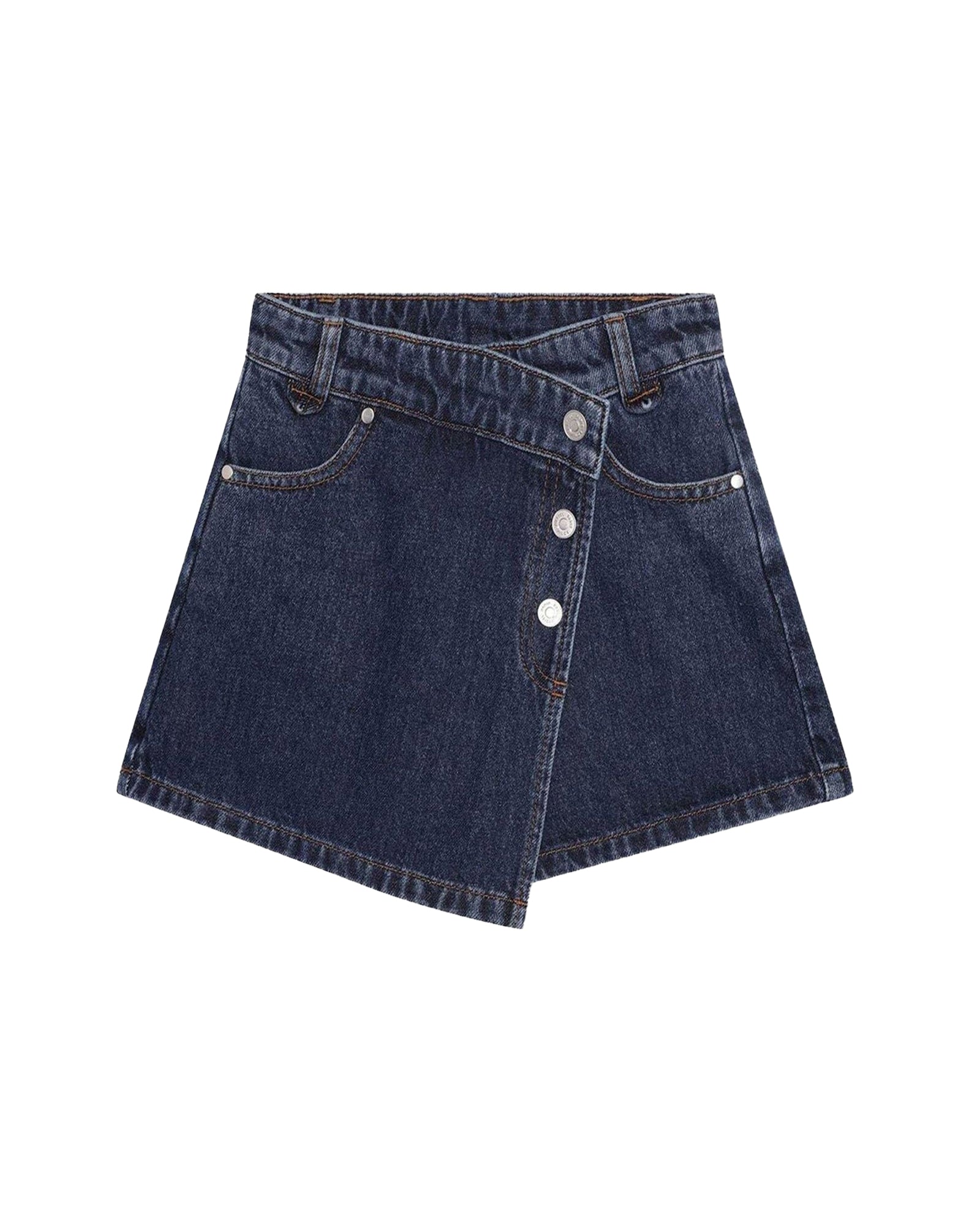 Jupe short en coton - Denim Blue