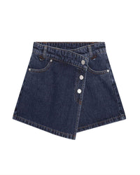 Cotton short skirt - Denim blue